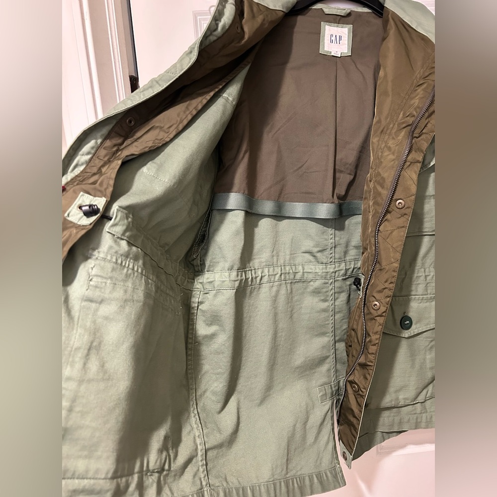 Like New GAP Olive Heavyweight Canvas Military Utility Field Jacket Men Unisex - Picture 3 of 16